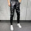 Men's Jeans Arrivals Winter Thick Warm PU Leather Pants Men Clothes Simple Big Pocket Windproof Casual Trousers Black Plus Size 5XL 230330