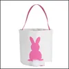 Other Festive Party Supplies Easter Bunny Baskets Diy Burlap Rabbit Ears Bags Put Eggs Storage Jute Linen Basket Drop Delivery Home Dhbn7