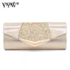 Borse da sera Pochette con paillettes in cristallo di moda per le donne Pochette da sposa per feste Borsa da donna in argento rosa con portafogli Prom 230329