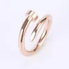 women's Jewelry titanium steel single nail ring European and American fashion street hip hop casual couple Classic gold Silver Rose optional