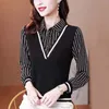 Women's Polos Fake Twopiece Bottoming Polo Shirt's Spring Autumn Fashion Allmatch Longsleeved Blouse Tops 230330