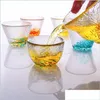 Te koppar Heatresistant Glass Teacup Japanese Kung Fu Drinkware 25 ml 35 ml 40 ml Creativ Cup Drop Delivery Home Garden Kök