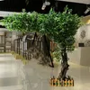 Flores decorativas Simulação de árvore verde-diy grande banyan grande planta grande