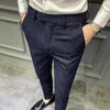 Costumes pour hommes pantalons décontracté homme 2023 Hombre coréen mince hommes pantalons noir coupe pantalons été gris Streetwear printemps