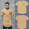 Men's T Shirts Wholesale Street Solid Curved Hem T-shirt Men Longline Extended Camouflage Hip Hop Tshirts Urban Kpop Tee Male Clothin