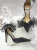 Summer Luxury Bridal Averly Sandals Shoes Women Satin With Black White Pumps Two Oversized Bows Aveline Party Wedding Lady Gladiator Sandalias