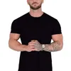 Tshirts de camiseta de ginástica masculina Camiseta curta Camiseta de algodão casual em branco Slim camise