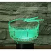 Night Lights 3D LED Light Drum With 7 Colors For Home Decoration Lamp Amazing Visualization Optical Illusion Awesome