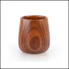 Tazas Platillos Estilo chino retro Hecho a mano Taza de té de madera natural Hogar creativo Café de madera Vasos Accesorios de cocina Drop Deli Dhrvs