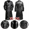 Simili cuir pour hommes, uniforme militaire classique allemand de la seconde guerre mondiale, TRENCH COAT en cuir véritable noir pour officier 230329