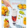 Meyve Meyveleri Taşınabilir Taze Meyve Makeresi Kupası USB Şarj Edilebilir Pembe/Mavi Elektrik Blender Şişesi Mini Hızlı Meyve Strakatı Buz Meyvesi