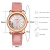 Montres-bracelets mode strass femmes montres dames or Rose bracelet en cuir poignet femme horloge à Quartz Zegarek Damski