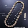 Finish Men's 8mm Heavy Iced Zircon Cuban Link Halsband Armband Set Hip Hop Jewelry Gold Silver Chain