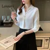 Bloups feminina inverno para mulheres 2023 moda chiffon camisas brancas woman woman office tops de manga longa camisa feminina coreana roupas