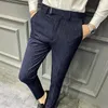 Costumes pour hommes pantalons décontracté homme 2023 Hombre coréen mince hommes pantalons noir coupe pantalons été gris Streetwear printemps