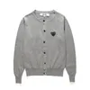 Designer Men's Sweaters CDG Play Com Des Garcons Hearts Women's Cardigan Sweater Button Wool Grey V Neck Size L