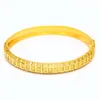 Bangle JH Fashion Gold Color Bracelet Geometric Grid Stackable Africa Bracelets Dubai Street Top Jewelry