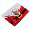 Decorações de Natal mesa Mat Santa Belt Ferry Dish Bowl Placemat com talheres Decoração de jantar Decoração Dedro Diretor Home Ga Dhui1