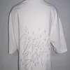 Damen T-Shirt VS Letter Top Baumwolle Diamond Extended Loose Fit T-Shirt Klassisch Plus Size Casual 230329