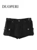 Женские шорты DUOPERI, женская модная джинсовая юбка-карго с поясом, высокая талия на молнии, женские брюки Mujer 230329