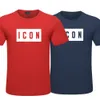 DSQ2 DSQICON2 ICON 2023 bedruckte Hemden Herren und Damen O-Ausschnitt Klassischer Modetrend für Simple Street Brand Short Brand Short Sleeve