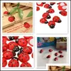 Arts and Crafts Mini czerwone sztuczne biedronki Cabochon Ladybug Kawaii Dekoracja dla bajkowych miniatury Miniatures Micro Landscape DEL DH1TC