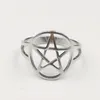 Mens Pentagram Star Rings Wicca Pentacle Jewelry Stainless Steel Amulet Talisman Ring for Mens Women 7-10# Thanksgiving Day Gifts Black Friday Gifts