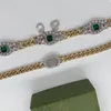 2023 خمر قلادة مجوهرات القلائد مصمم للنساء اللون الماس طوق سلسلة الأزياء والمجوهرات الفاخرة اكسسوارات مثلج خارج سلسلة
