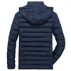 Chaqueta de invierno para hombre, Parkas informales desmontables, abrigos ligeros, prendas de vestir, AXP240