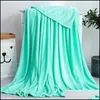 Blankets Coral Fleece Blanket Solid Color Flannel Winter Warm Soft Bedroom Throw Portable Light Weight Quilt Drop Delivery Home Gard Dhx8D