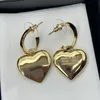 Trendy oro amore cuore ciondola orecchino gioielli ins stile donna ottone placcato oro 18 carati orecchini di design di lusso aretes orecchini