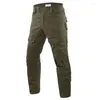 Calças masculinas Esdy Camuflagem ao ar livre Multi Pocket Durability Sapo Terno para caminhada Hunting Forças Militares TROURSIS
