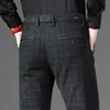 Men's Suits Plaid Men Dress Pants Casual Business Office Formal For Stretch Suit Slim Fit Plus Size Trousers