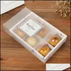 Present Wrap Transparent Frosted Cake Boxes Mooncake Pack Packaging Box Dessert Arons Pastry LX3166 CG001 Drop Delivery Home Garden Fes DHC2X