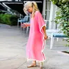 Canotte da uomo 2023 Donna Nappa Maxi Abito lungo Estate Con scollo a V Manica corta Party Vestido Robe Femme Bohemian Vestito estivo