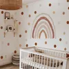 Adesivi a parete Nordic Boho grande arcobaleno Decal Wall Decal Paper Bohémien Dot Cartoon Decal Wall's per bambini Soggiorno Soggiorno Decorazione per la casa 230329