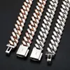 14mm Luxury 18k Gold Jewelry Plated Diamond Iced Out Miami Cuban Link Chain for Men Women Necklace