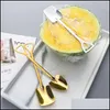 Spoons Shovel Shape Stainless Steel Ice Cream Fruit Spoon For Home Kitchen Or Restaurant Drop Delivery Garden Dining Bar Flatware Dhgrp