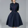 Casual Dresses Elegant Single Breast Shirt Dress Women's Fashion Long Sleeve Button Office Women's Shirt Tune Dress Women's Women's Dress 230330