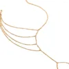 Anklety modne proste metalowy łańcuch frędzki na plaży Pierścień Pierścień Kidek dla kobiet Summia Barefoot Sandały Barefoot biżuteria 2023