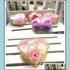装飾的な花の花輪アイアンバスケットローズギフトソープバーボックス愛好家の花プレゼントバレンタインデーデコレーションドロップDHPT2を配達する