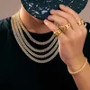 Factory Directly 9mm Cuban Link Chain 18k 14k Gold Plated Necklace Ice Out Hiphop Jewelry Men