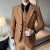 Мужские костюмы Blazers Jutk Prants 2023 Spring Luxury Men Higher Formal Groom Wedding Tuxedo Mens Work Party Slim Fit 3 Piece 230330