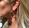 Dikke hoepel oorbellen ontwerper mode sieraden roestvrij staal luxe hart oorrang goud voor vrouwen dames bruiloft verloving jubileumliefhebbers cadeau trendy studs