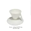 Tasses Soucoupes INS Lumière De Luxe Blanc Bone China Type De Cône ESPRESSO S Tasse Céramique Pyramide Petite Tasse À Café Et Soucoupe Ensembles Demitasse Tasse À Thé