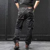Mäns jeans mcikkny modelast Jean Pants med flerfickor Löst stil Motorcykel denimbyxor för manlig tvättad storlek 29-44me