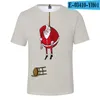 Camisetas masculinas 2023 Moda Feliz Natal 3D Camiseta impressa em camiseta de sucata curta masculina/fêmea Camiseta de pescoço de alta qualidade Papai Noel