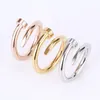 women's Jewelry titanium steel single nail ring European and American fashion street hip hop casual couple Classic gold Silver Rose optional