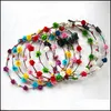 Decorative Flowers Wreaths Flashing Led Hairbands Strings Glow Flower Crown Headbands Light Party Rave Floral Hair Garland Luminou Dhivy