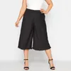 Pants Plus Size Summer Elegant Pleated Capri Women High Waist Loose Casual Wide Leg Cropped Trousers For Work Any Occasion